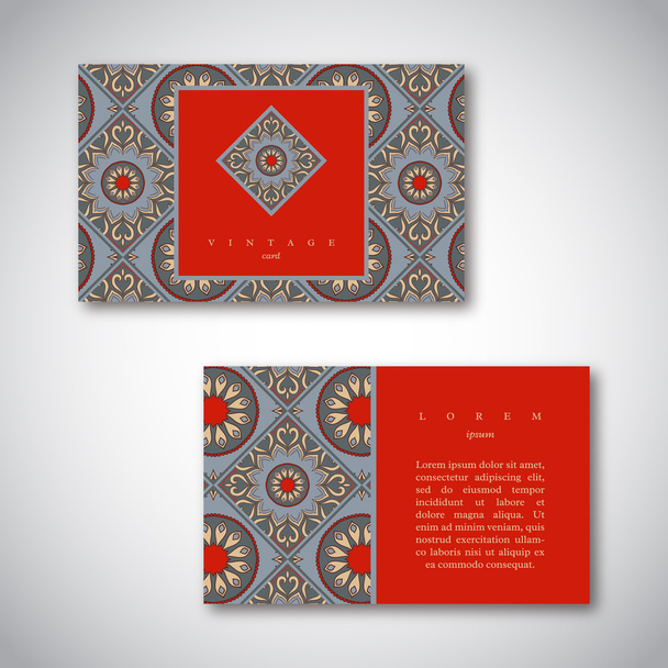 Set of cards, flyers, brochures, templates with hand drawn flower mandala pattern. Vintage decorative elements, oriental design. Indian, asian, arabic, islamic, ottoman motif.Vector illustration. - ベクター画像