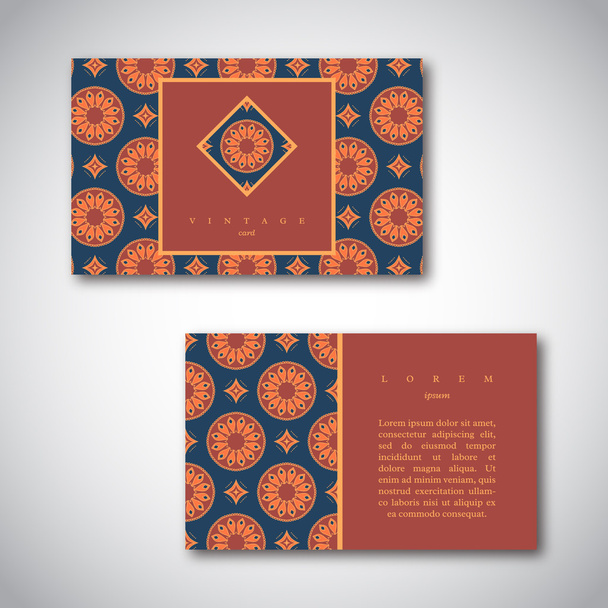 Set of cards, flyers, brochures, templates with hand drawn flower mandala pattern. Vintage decorative elements, oriental design. Indian, asian, arabic, islamic, ottoman motif.Vector illustration. - Вектор, зображення