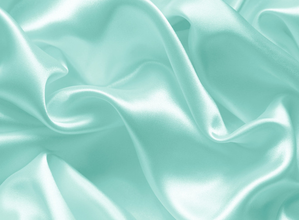 Smooth elegant blue silk or satin as background  - Фото, зображення