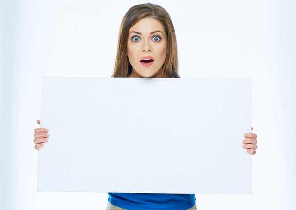 Woman holding advertising board - Photo, image