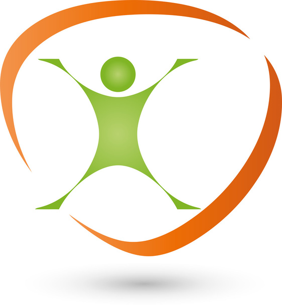 Pessoa em Bewegung, Logotipo, Fitness, Esportes
 - Vetor, Imagem
