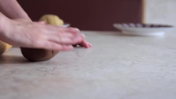 A girl prepares the dough to bake cookies - Footage, Video
