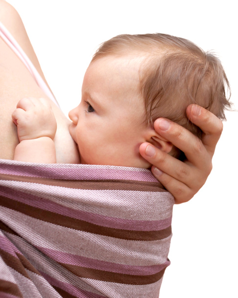 Baby girl breastfeeding - Photo, Image