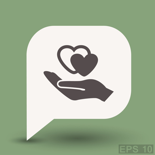 Pictograph of heart in hand concept icon - Vecteur, image