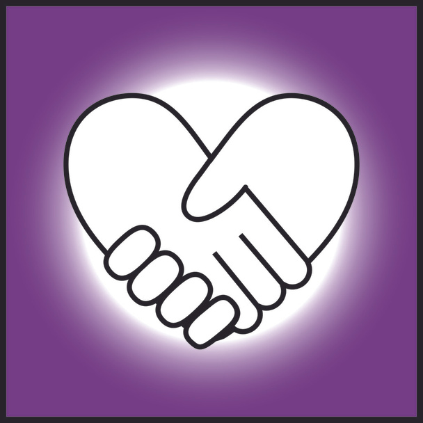     Handshake ve formě heart1 - Vektor, obrázek