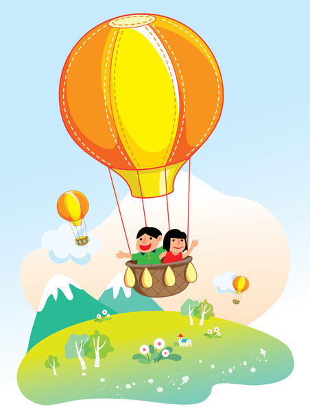 αερόστατο θερμού αέρα - Διάνυσμα, εικόνα