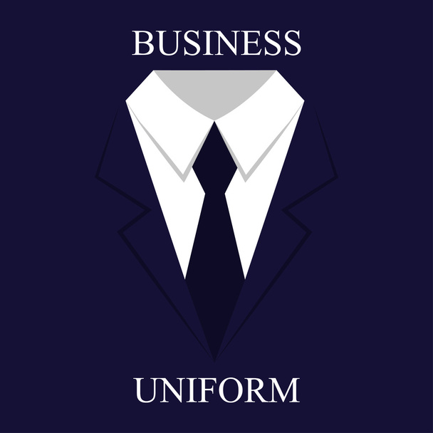 Синий костюм, деловая униформа плоского дизайна
 - Вектор,изображение