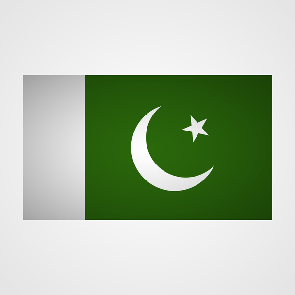 Pakistan bayrağı gri bir arka plan üzerinde. Vektör çizim - Vektör, Görsel