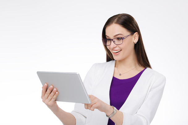 Tablet bilgisayarlı iş kadını - Fotoğraf, Görsel