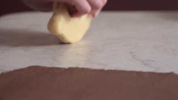A girl prepares the dough to bake cookies - Felvétel, videó