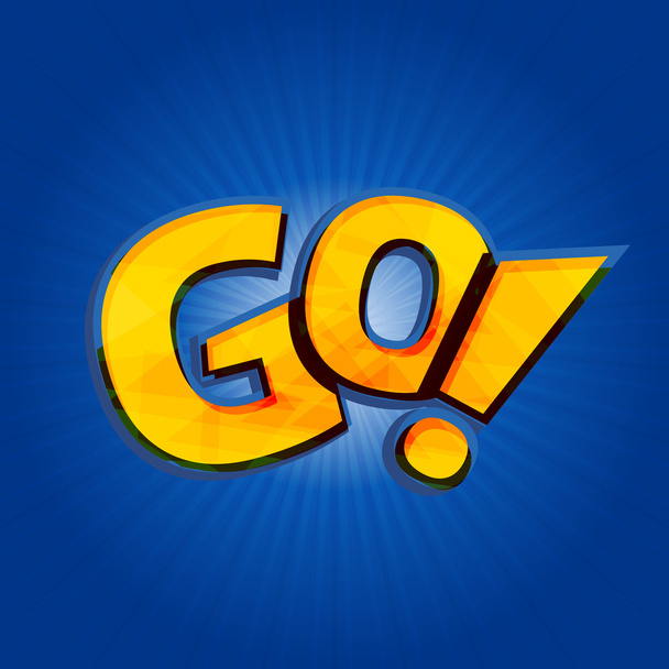 Go phrase written like as Pokemon logo. - Vector, Imagen