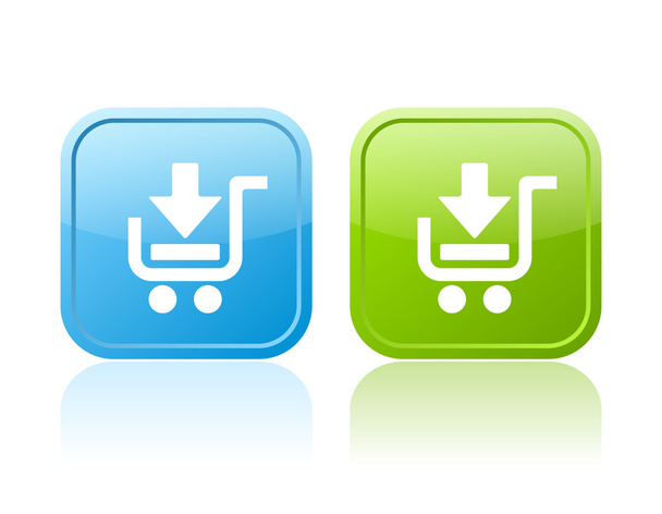 Shopping cart button - Vetor, Imagem