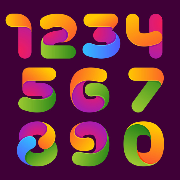 Numbers formed by colorful line. - Vektor, kép