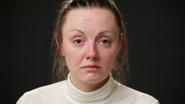 Gesicht trauriger Frauen aus der Nähe - Filmmaterial, Video