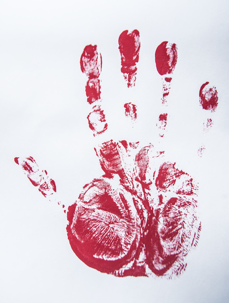 mão imprimir mão de sangue
  - Foto, Imagem