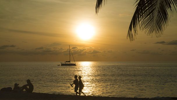  Romantic couple enjoying a beach walk  - Zdjęcie, obraz