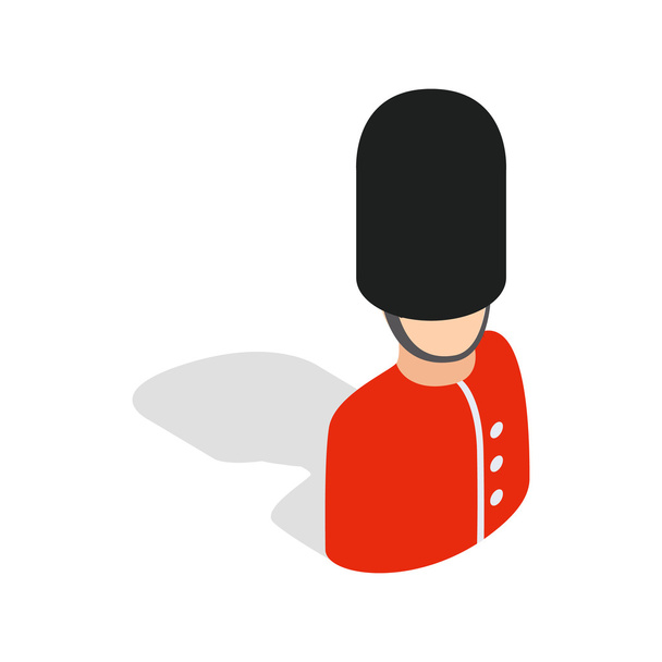 Royal guardsman icon, isometric 3d style - Vektör, Görsel