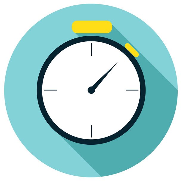 Stopwatch flat icon with shadow - Vector, imagen