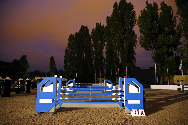 Show jumping oxer on the race course at evening - Photo, Image