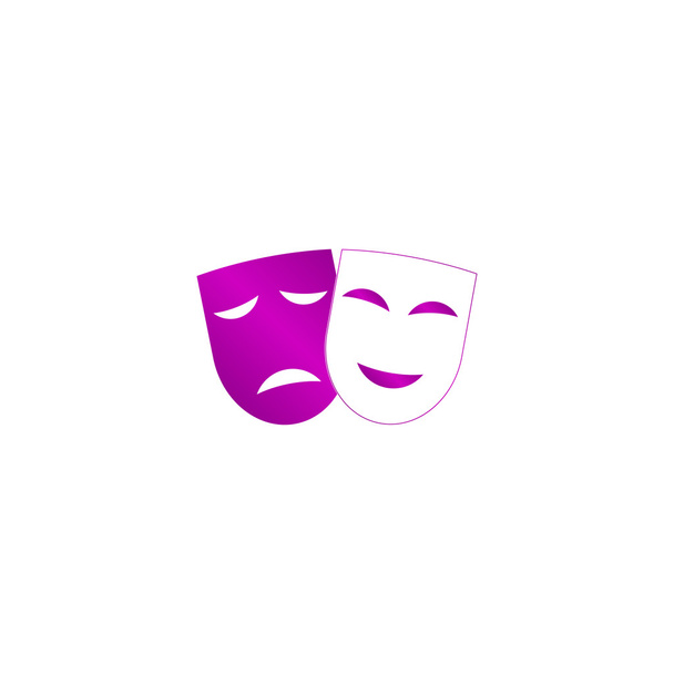 εικονίδιο του θεάτρου με μάσκες χαρούμενοι και λυπημένοι. - Διάνυσμα, εικόνα