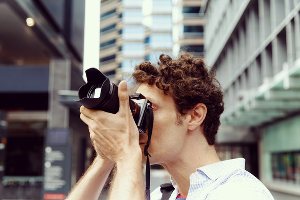 Male photographer taking picture - Foto, Imagem
