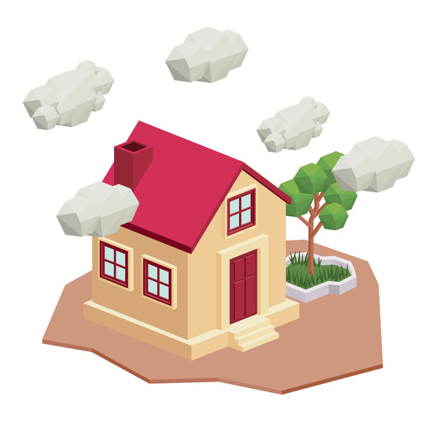 house isometric  isolated icon design - Vector, Image