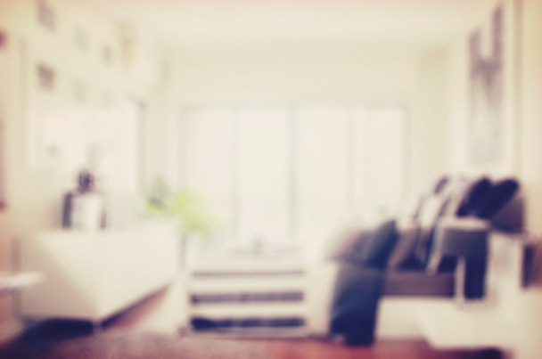 vintage style photo of modern bedroom interior blur abstract background - Foto, Imagen