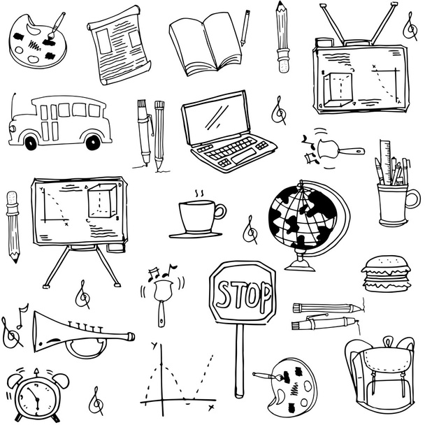 Hand draw Tools school doodles - Vector, Image