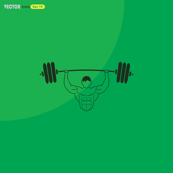Silhouettes athletes bodybuilding. Vector icon - Vector, Image