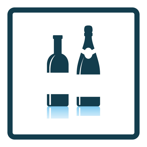 Wine and champagne bottles icon - Vector, Image