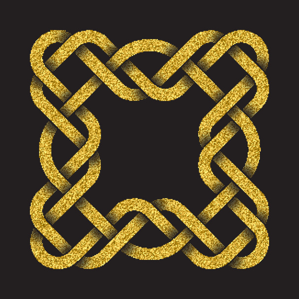 Золотий блискучий символ у квадратній формі рамки
 - Вектор, зображення