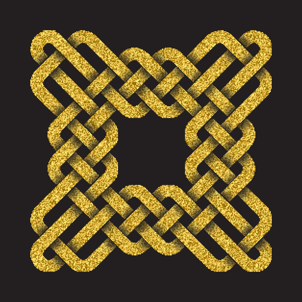 Goldglitzerndes Symbol in quadratischer Rahmenform - Vektor, Bild