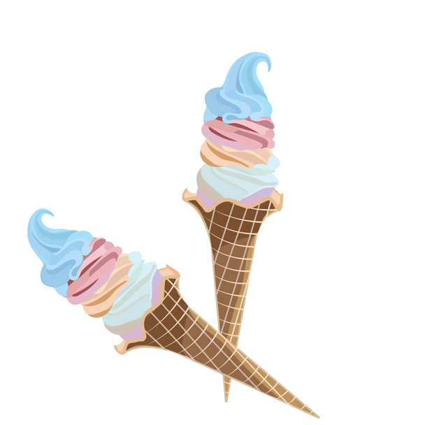 Vector Ice cream waffle cones - Vector, Image