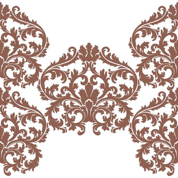 Vector Baroque pattern with Damask ornament - Вектор, зображення