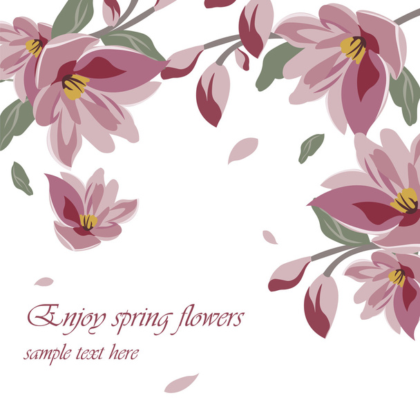 Flower Blossom Spring Magnolia background - Vector, Image