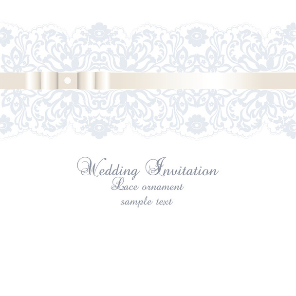 Vektor Hochzeitseinladungskarte mit Spitze floralen Ornament - Vektor, Bild