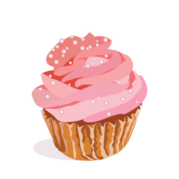 Cupcake isolated on white background  - Вектор, зображення