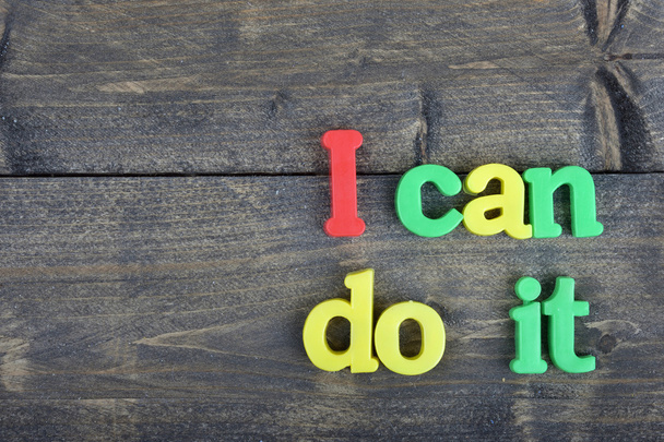 I can do it on wooden table - Foto, Bild
