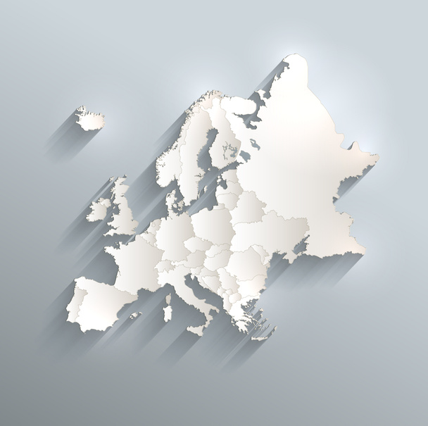 Europa mapa político raster 3D estados individuales separados
 - Foto, imagen