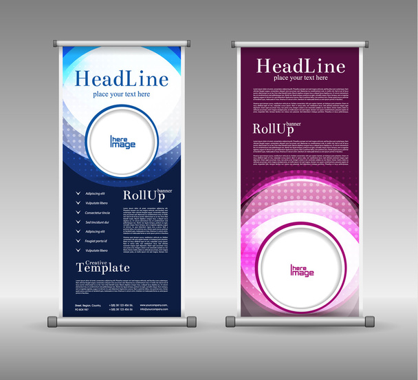 Roll Up Banner Design géométrique coloré abstrait, publicité
  - Vecteur, image