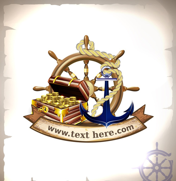 L'icona dei simboli marini più utili raggruppati con banner per il tuo testo
.   - Vettoriali, immagini