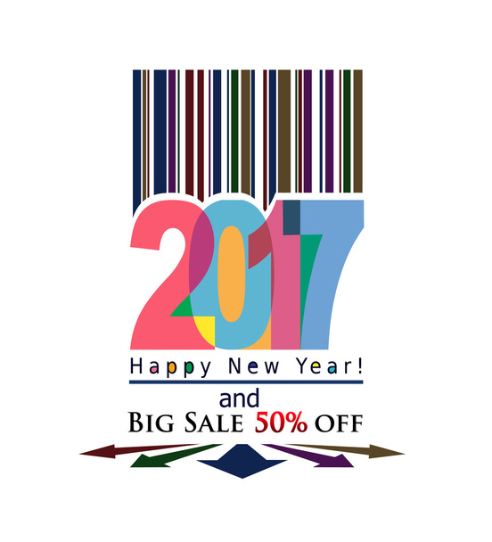 The 2017 year. Colorful banner for promotion the new year sale.  - Vecteur, image