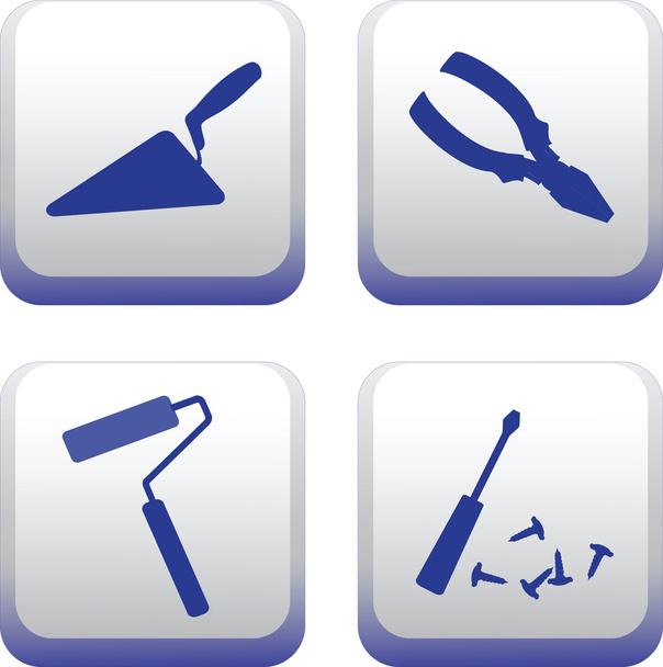 Silhouettes of hand-building tools.Vector image. - Vector, Image