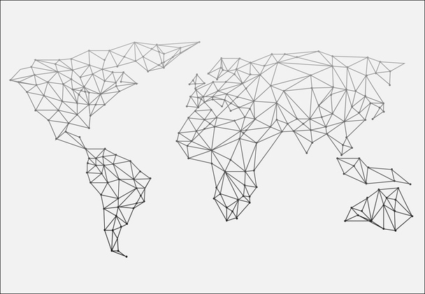Polygonal abstract world map. Vector illustration. - Vector, Image