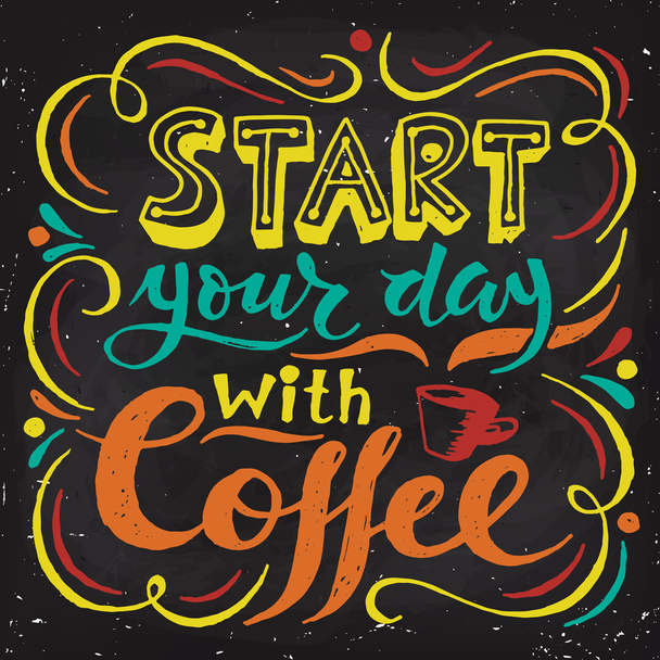 Start your day with coffee design - Vektor, Bild
