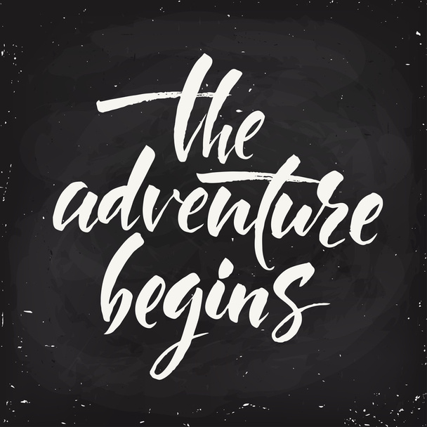 The adventure begins lettering - Вектор, зображення