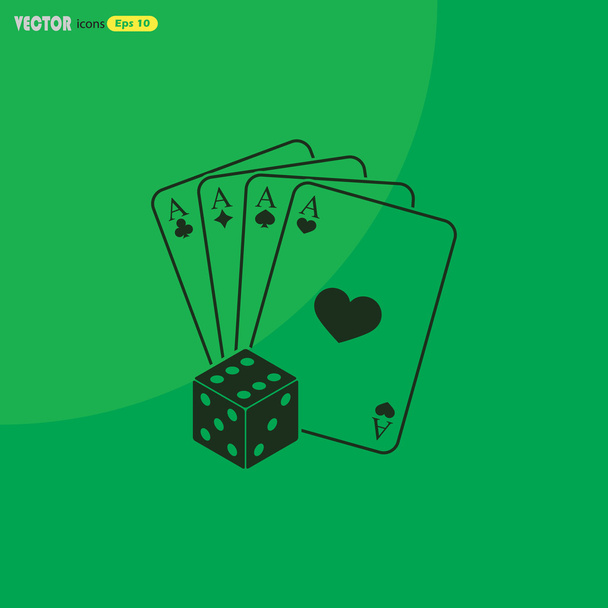 jugar a las cartas con el icono del vector dados
 - Vector, Imagen