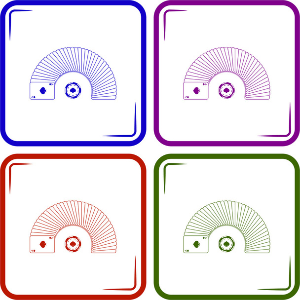 Carte da gioco con icona vettoriale del chip del casinò
 - Vettoriali, immagini