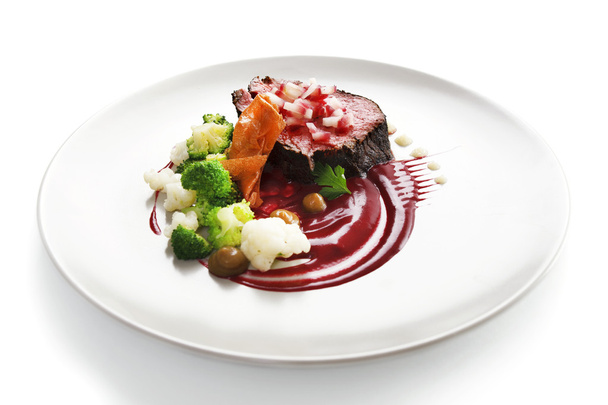 Veal fillet. Molecular cuisine with steak. - Фото, зображення