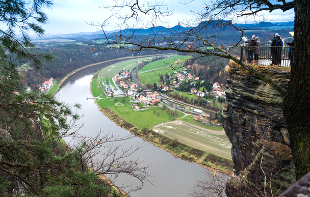Cloudy day in the mountains Bastei - Photo, Image